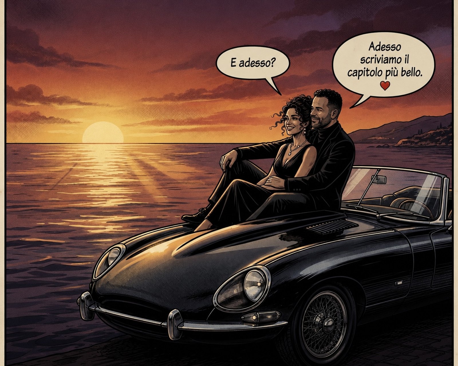 Laura e Ramon al tramonto sul mare: Adesso scriviamo il capitolo più bello